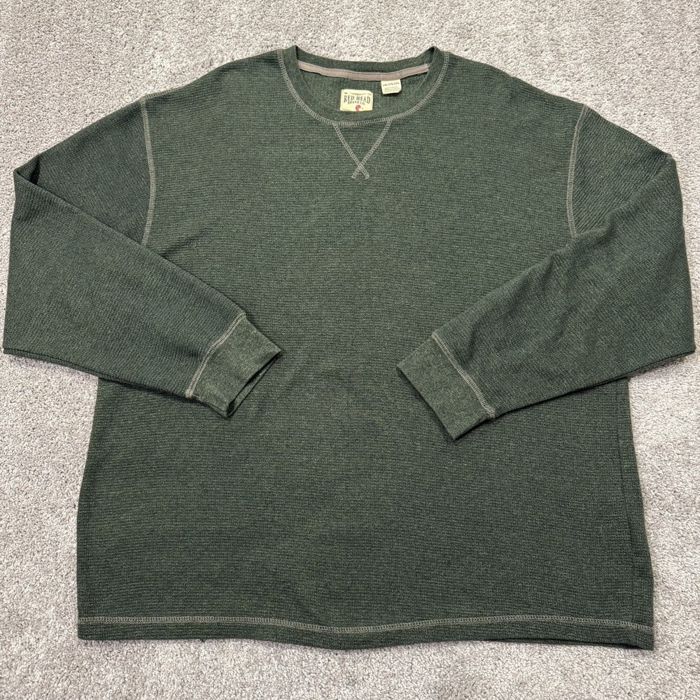 Red Head Brand Co. Green Pullover Thermal Shirt Mens Size XXL 2XL Bass Pro